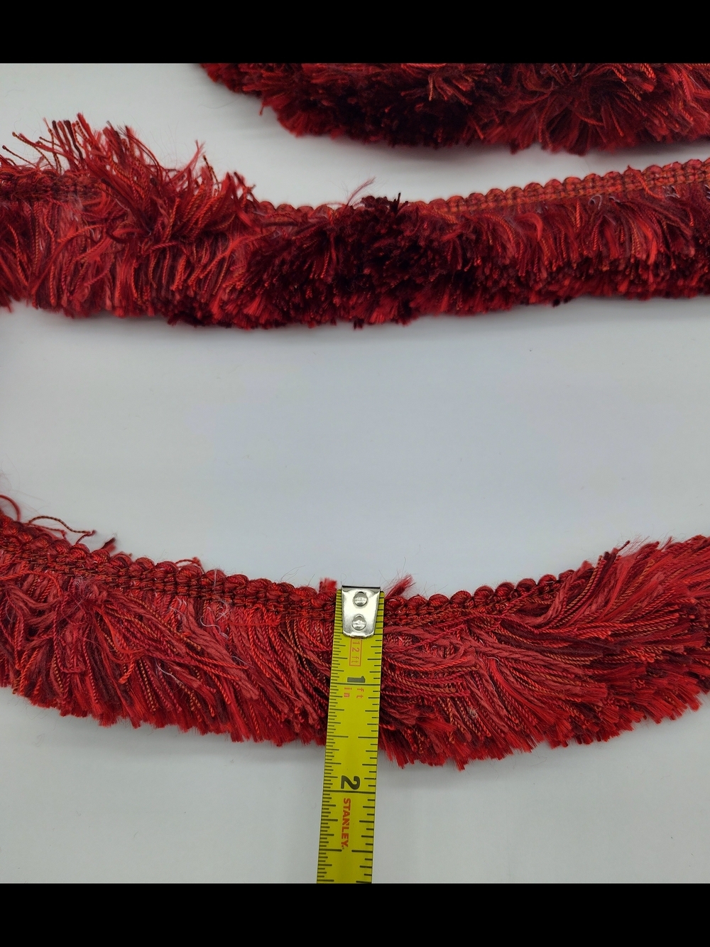 HOULÈS PARIS Vintage Red Brush Fringe Trim Five (5) Yards French Passementerie - Picture 5 of 6